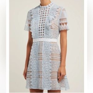 Light blue lace self portrait dress